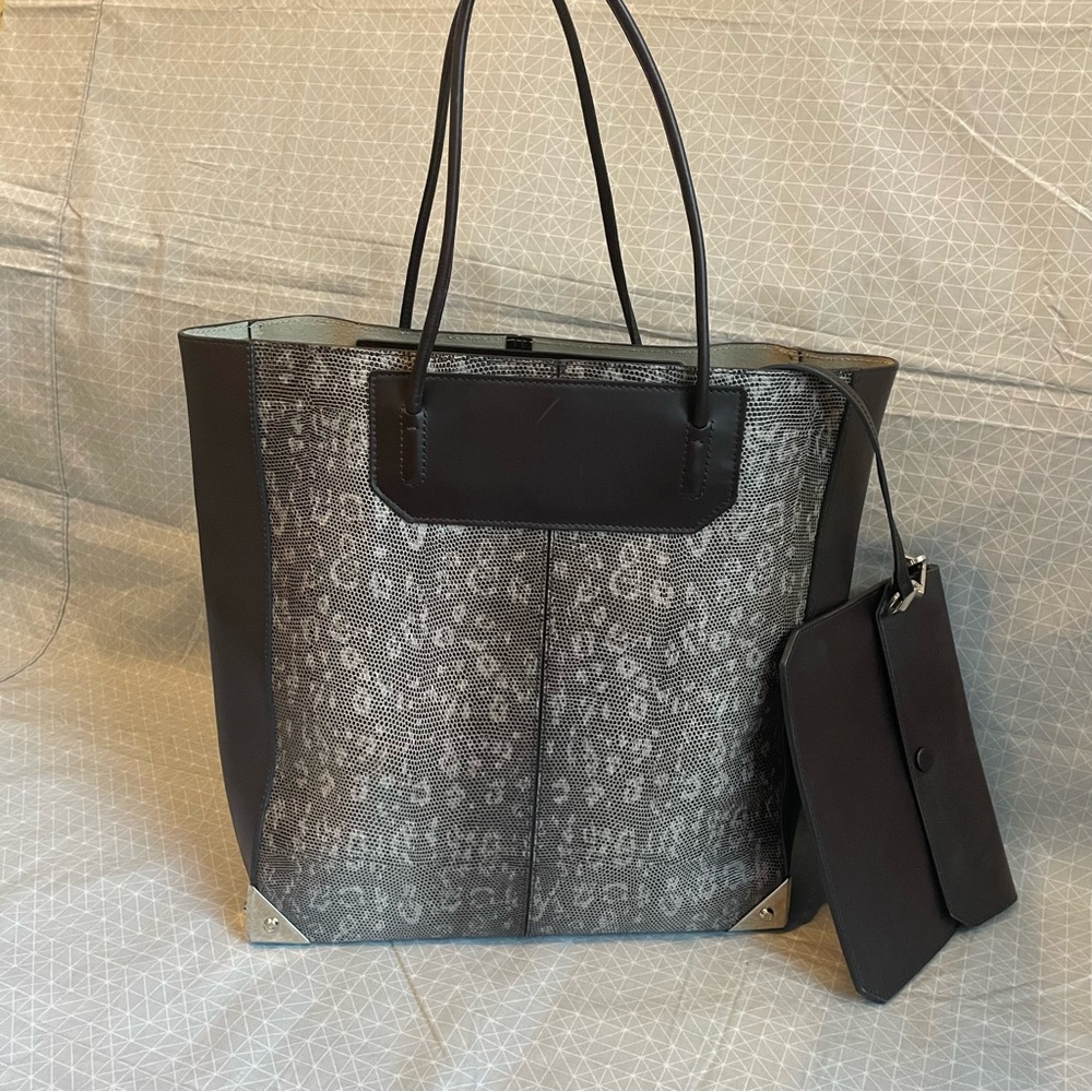 Alexander Wang Prisma Leather Tote Brown Lizard